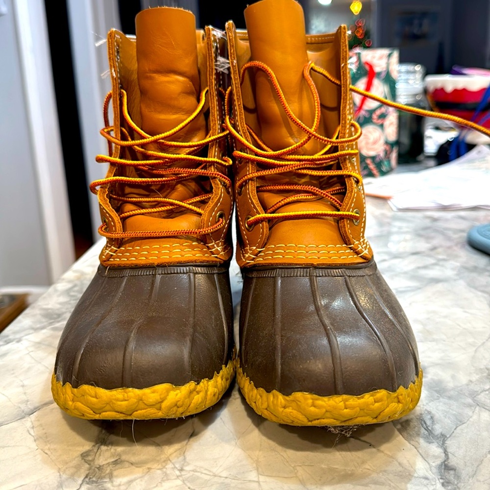 Llbean duck boots size 8 8 inch like new